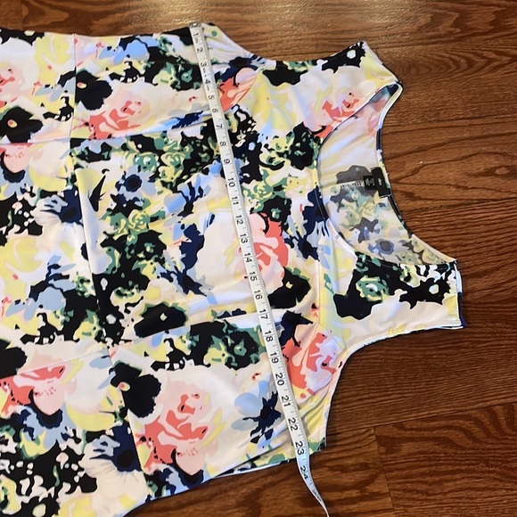 ELLOS Plus FLORAL shift dress jersey stretch lounge dress sleeveless 22.24 1X - Picture 5 of 8